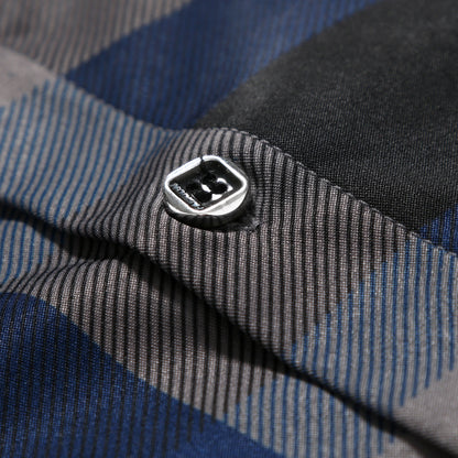 FGKKS 2023 Summer Short Sleeve Shirts for Men Fashion Tops Shirt Brand Striped Plaid Shirt Male