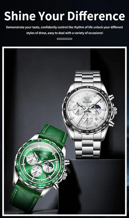 OLEVS Original Brand Men's Watches High Quality Stainless steel Waterproof Luminous Sports Date Watch for Man Reloj Hombre