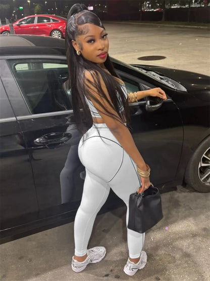 Summer And Spring New Sleeveless Tank Crop top Suits Tracksuits Women's Suits Fashion Pants Female Soild Yoga 2 Piece Sets 2025