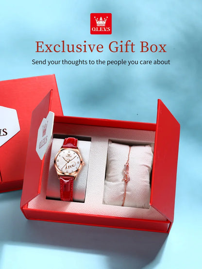OLEVS Brand Watch Heart Shaped Waterproof Women's Quartz Watch 5580