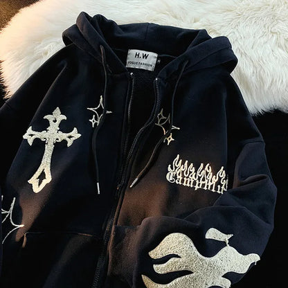 Gothic Embroidery Unisex Hoodies