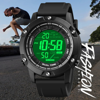 SKMEI 1762 Mens Digital Movement LED Light Countdown Wristwatch Clock relogio masculino 10Bar Waterproof Swimming Sport Watches