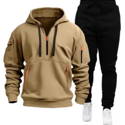 Men Tracksuit Casual Joggers Hooded Sportswear Jackets And Pants 2 Piece Sets Hip Hop Running Sports Suit S-XXXL