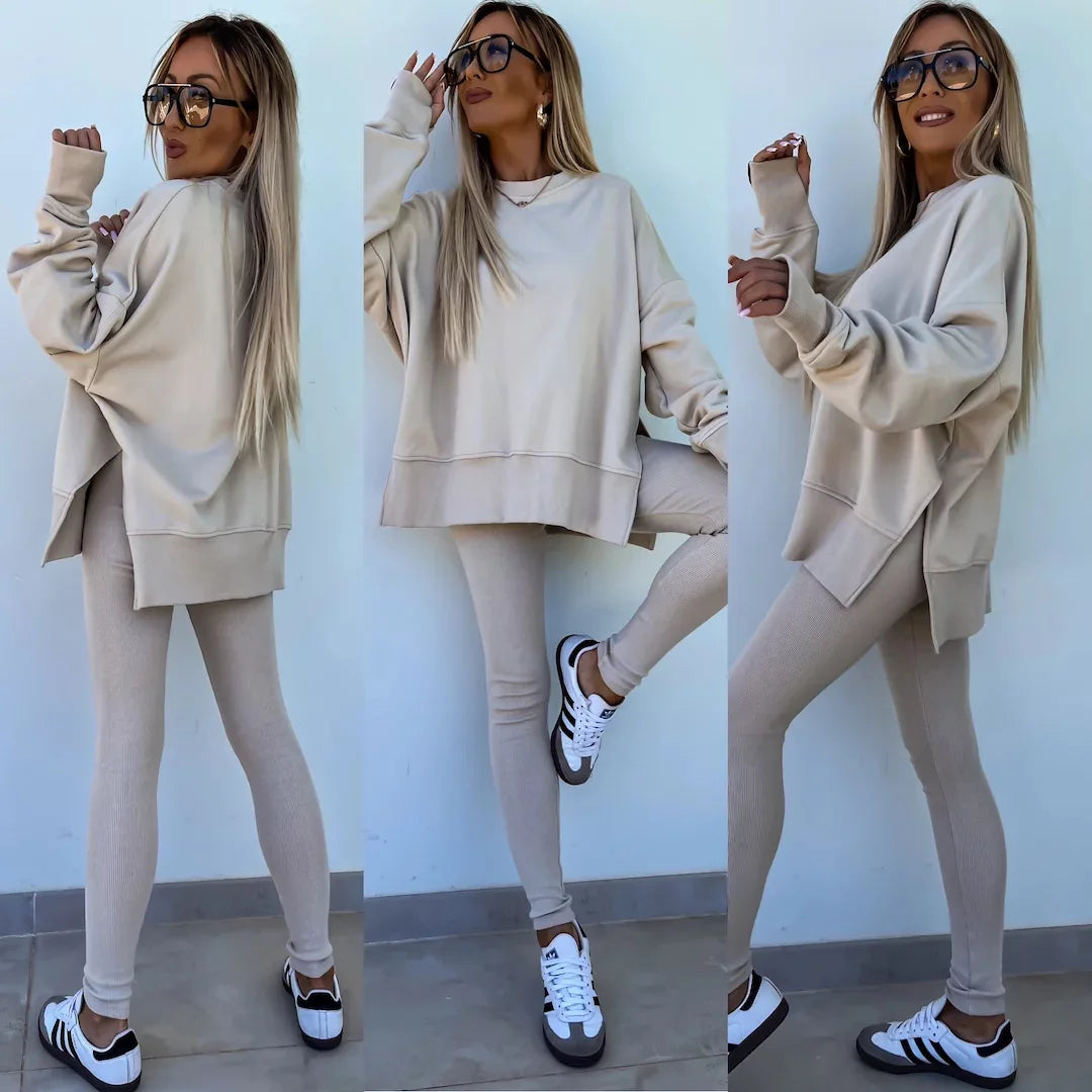 Autumn Tight Trousers Hoodie Women Suit Fashion Casual Tracksuit 2 Piece Set Female Sweatshirt Pullover Jogger Sweatpants Outfit