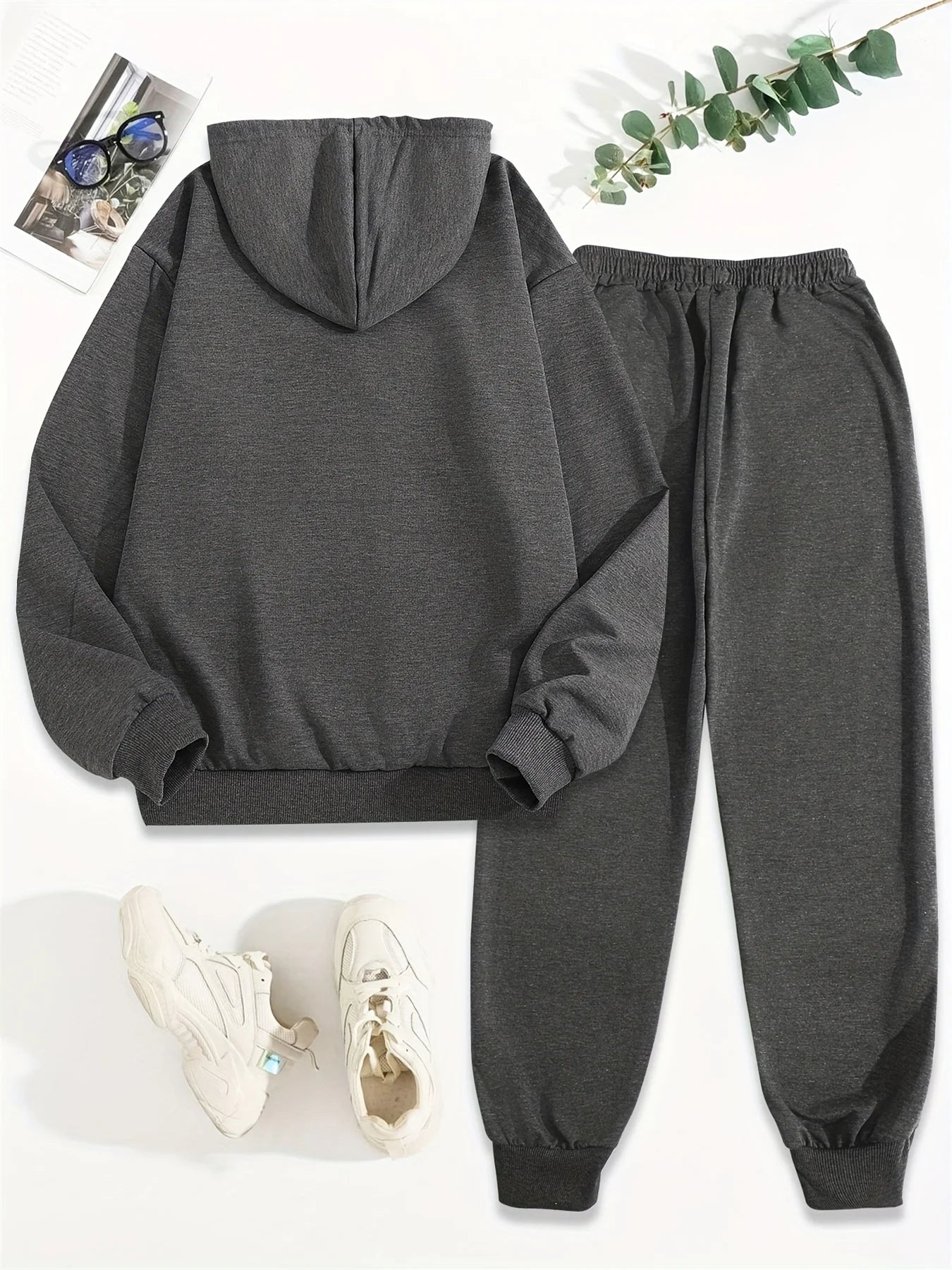 women Hoodies+sweatpant set Hip Hop Street Casual Printed Hoodie Oversize Loose New Sweatshirts Autumn Warm Fleece Clothing