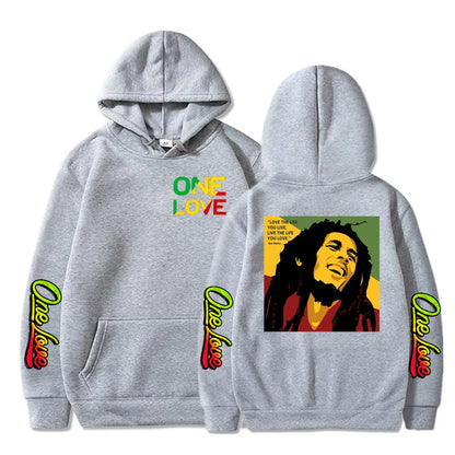 Rapper Bob Marley Hoodies Print Legend Reggae One Love Hoody Gothic Sweatshirts Men Women Fashion Sweatshirt Oversized Hoodie