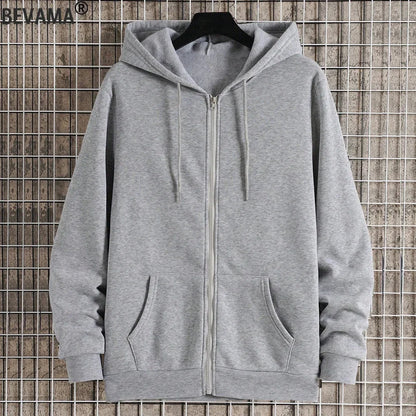 Unisex Zip Up Hoodies Spring Autumn Fleece Sweatshirts Men Women Classic Solid Color Zipper Jackets Fashion Hip Hop Streetwear