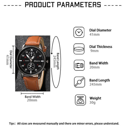 Fashion Mens Watches Luxury Casual Business Watch for Men Leather Strap Sports Big Dial Quartz Wrist Watch Relogio Masculino