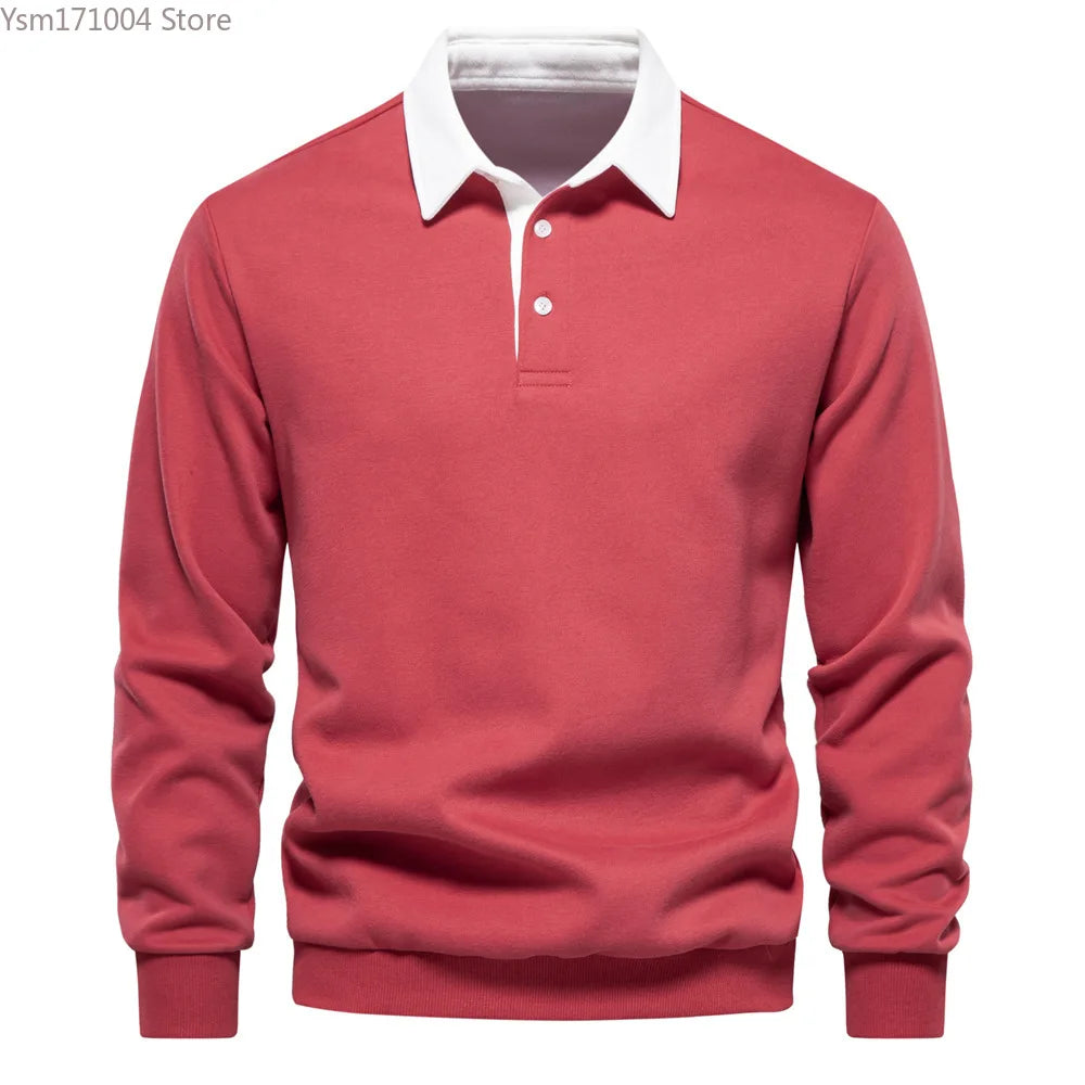 Autumn Men's Long Sleeve Sweater Shirt Solid Color Casual Long Sleeve Sports Shirt High Quality Casual Daily Men's Sports Shirt