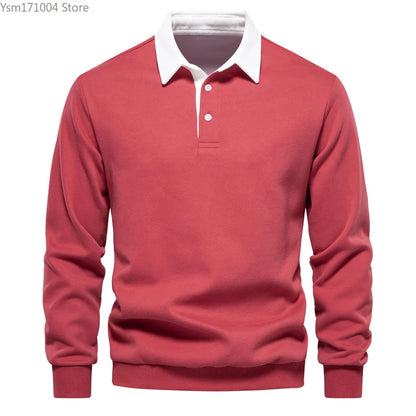 Autumn Men's Long Sleeve Sweater Shirt Solid Color Casual Long Sleeve Sports Shirt High Quality Casual Daily Men's Sports Shirt