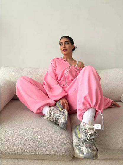 Hoodies Pant Two Piece Sets Women Tracksuit Set Autumn Pant Set Jogger Y2k Sweatshirts Sports Elastic Waist Pants Matching Sets