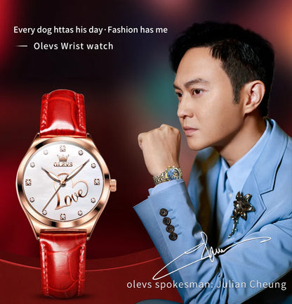 OLEVS Brand Watch Heart Shaped Waterproof Women's Quartz Watch 5580