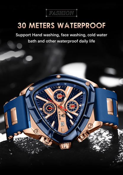 LIGE Chronograph Fashion Men's Casual Watches Stainless Steel Quartz Wrist Watch Man Calendar Male Sports Luminous Clock Relogio