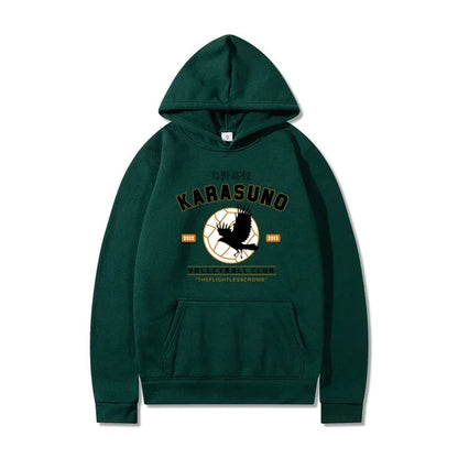 Men's Hoodies Cartoon Haikyuu Funny Japanese Anime Streetwear Harajuku Karasuno Fly High Graphic Sweatshirts Men Women Hoodies