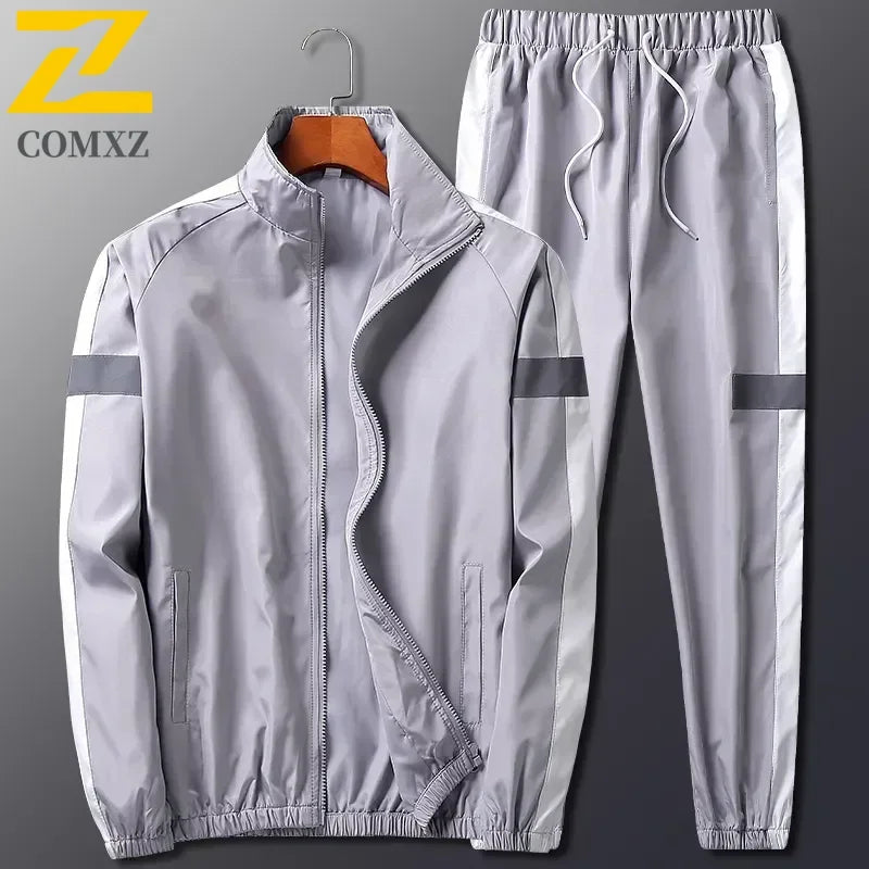 2Pcs Men Tracksuit Hoodie Tops Joggers Pants Tracksuit Set Male Running Jogging Sportswear Hooded Pants Mens Sweat Suit 2024