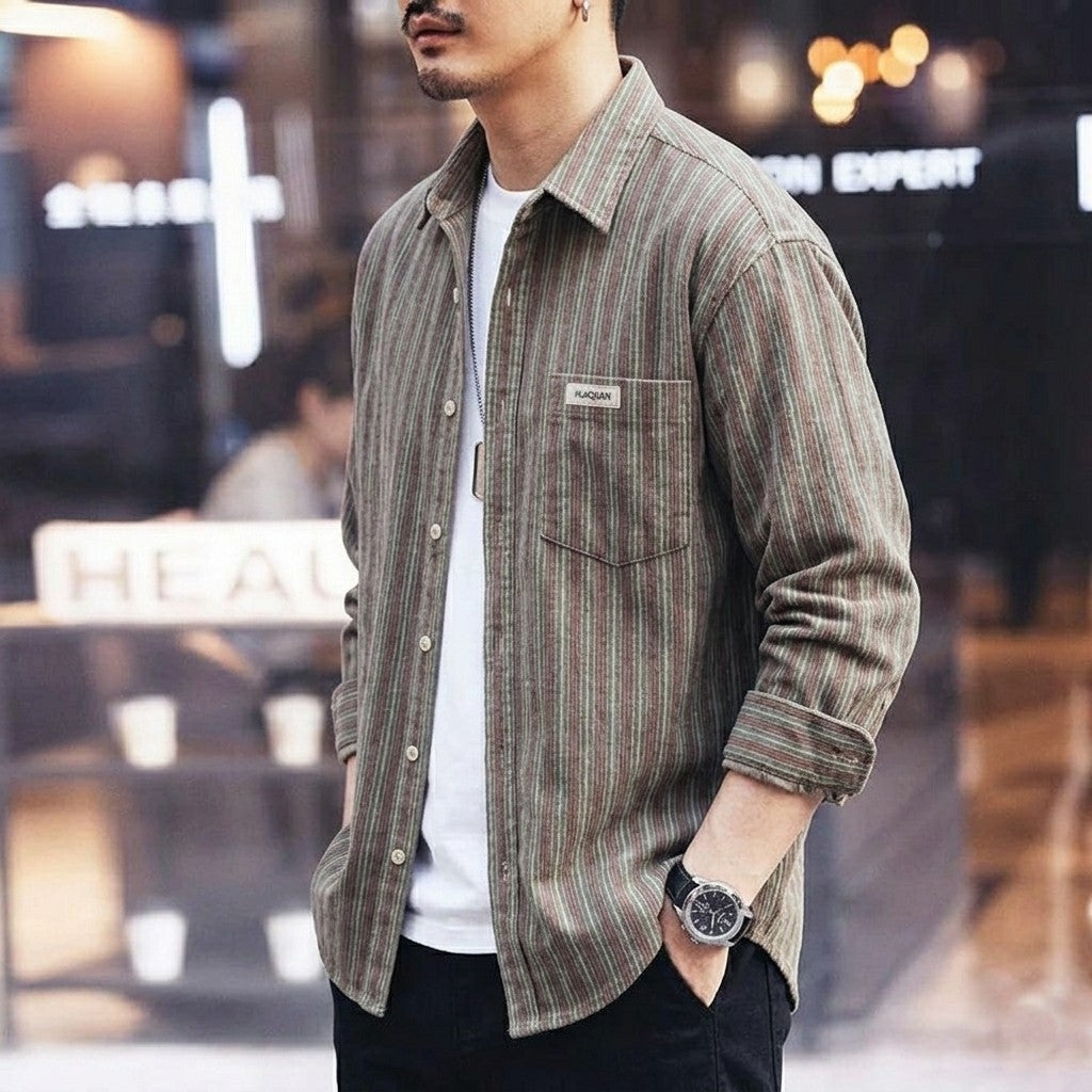 CLEAN STRIPE BUTTON-UP SHIRT