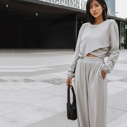 Fashion Tracksuit 2 Piece Set Autumn Winter Pullover Top + Long Pants Sports Suit Female Sweatshirt Sportswear Suit For Woman