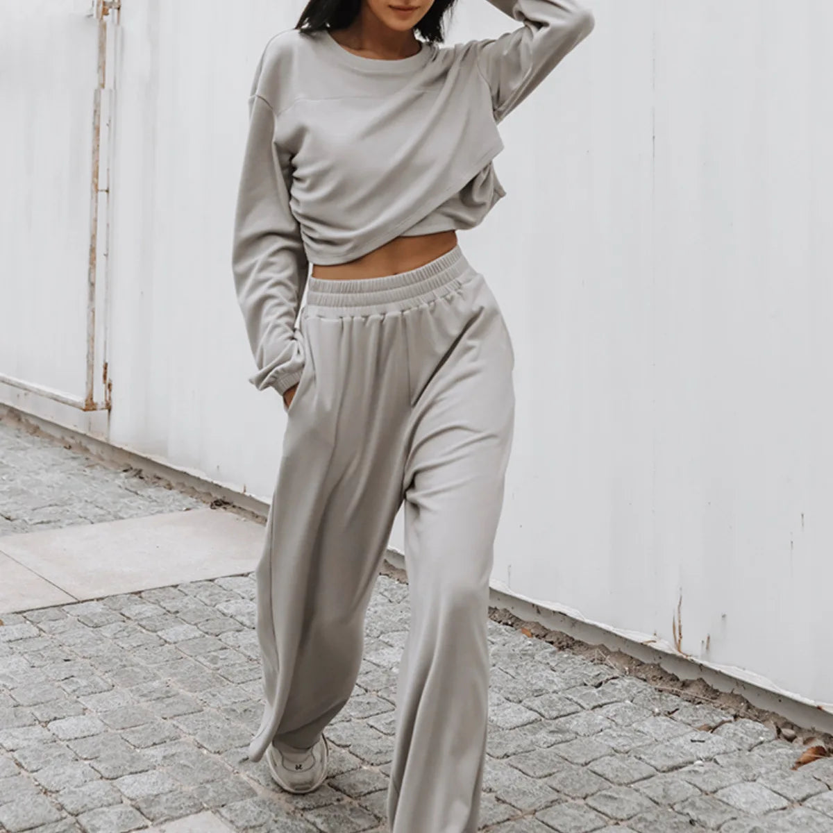 Fashion Tracksuit 2 Piece Set Autumn Winter Pullover Top + Long Pants Sports Suit Female Sweatshirt Sportswear Suit For Woman