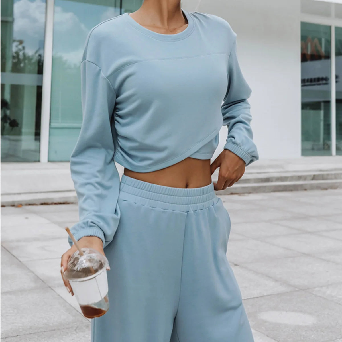 Fashion Tracksuit 2 Piece Set Autumn Winter Pullover Top + Long Pants Sports Suit Female Sweatshirt Sportswear Suit For Woman