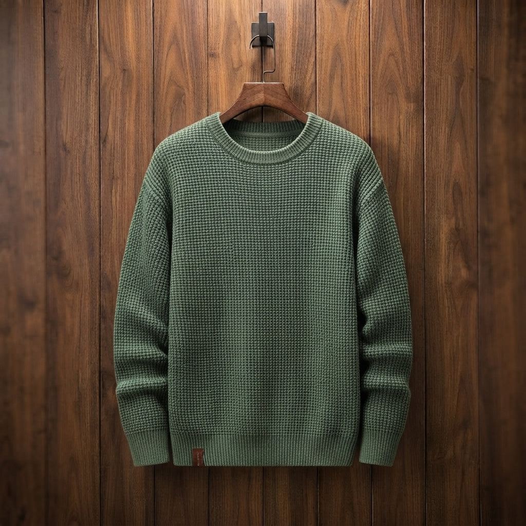 WAFFLE KNIT SWEATER