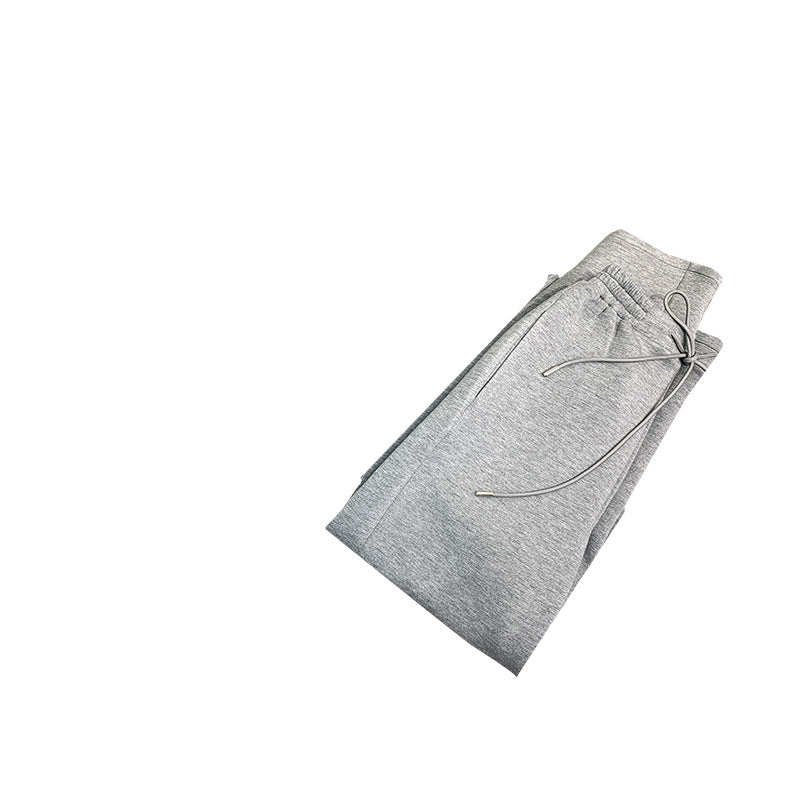 Grey Cotton Sweater Sweater Pants Casual Sportswear Set