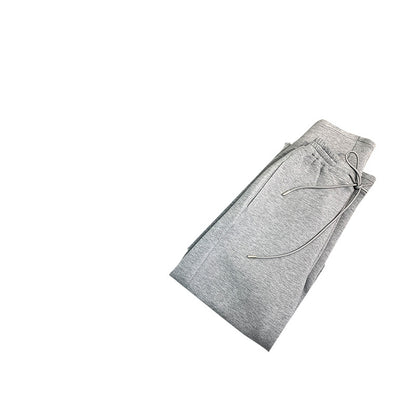Grey Cotton Sweater Sweater Pants Casual Sportswear Set
