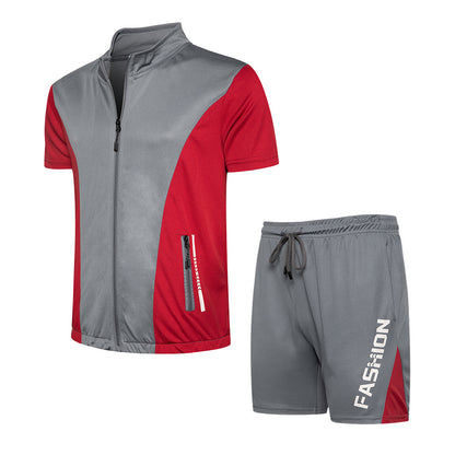 Color Matching Suit Men's Casual Sports Plus Size