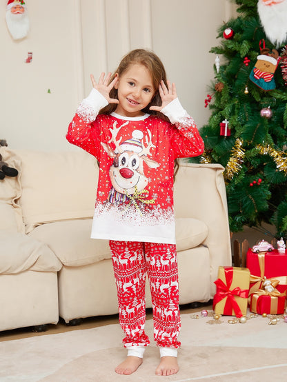 Christmas Print Long Sleeve Casual Parent-Child Suit