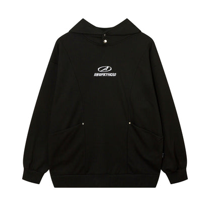 Simple Embroidery Letter Pullover Sweatshirt Men