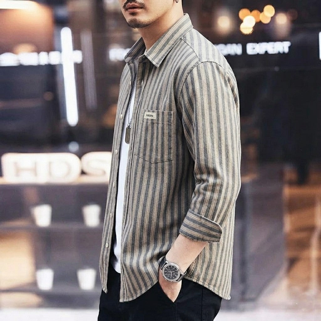 CLEAN STRIPE BUTTON-UP SHIRT