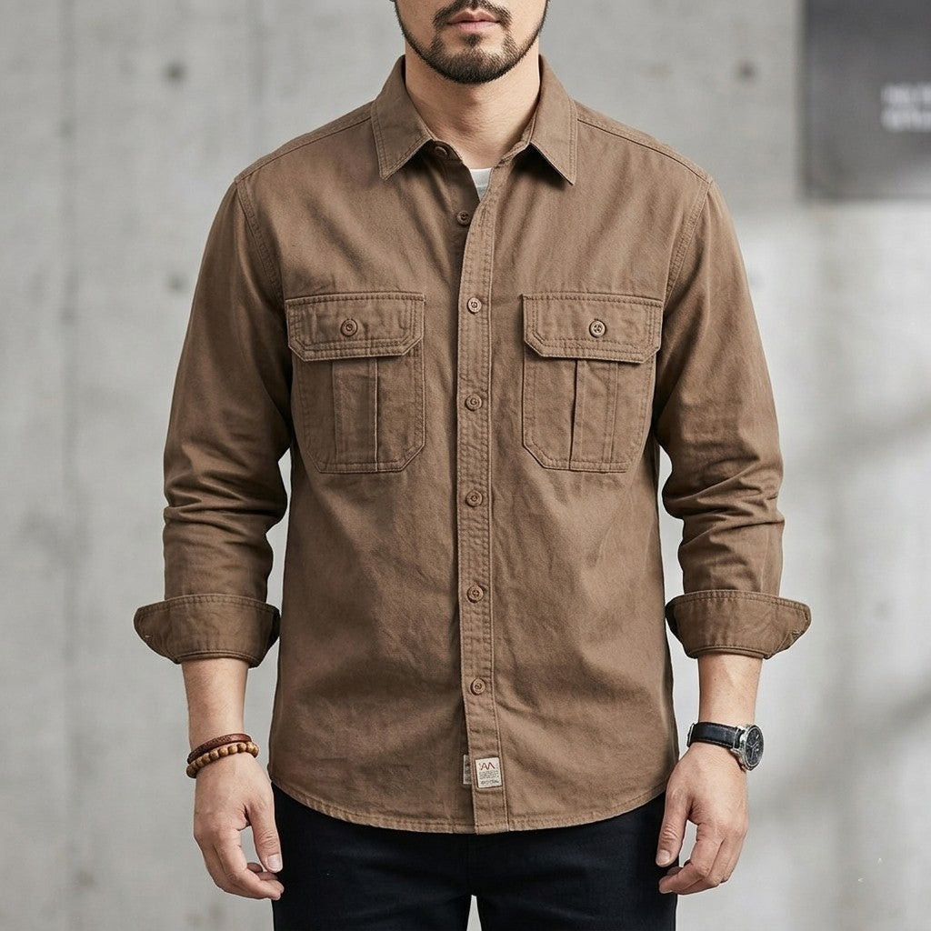 DUAL POCKET COTTON FIELD SHIRT