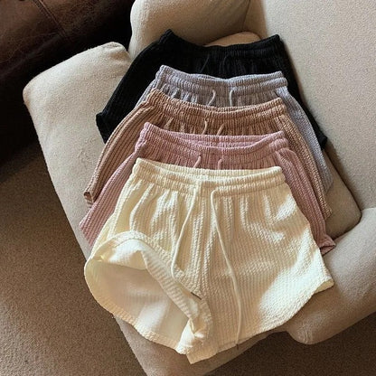 Waffle Casual All-Match Sports Shorts For Women
