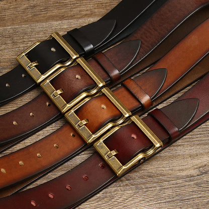 THICK COWHIDE DRESS BELT
