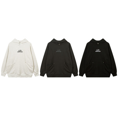 Simple Embroidery Letter Pullover Sweatshirt Men