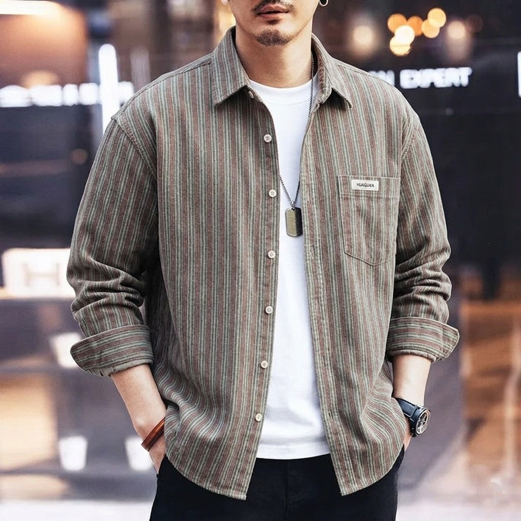 CLEAN STRIPE BUTTON-UP SHIRT