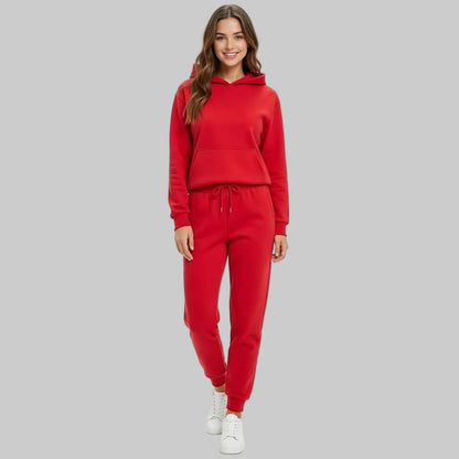 Women’s Round-Neck Hoodie Tracksuit Two-Piece Sweatpant Set
