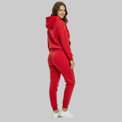 Women’s Round-Neck Hoodie Tracksuit Two-Piece Sweatpant Set