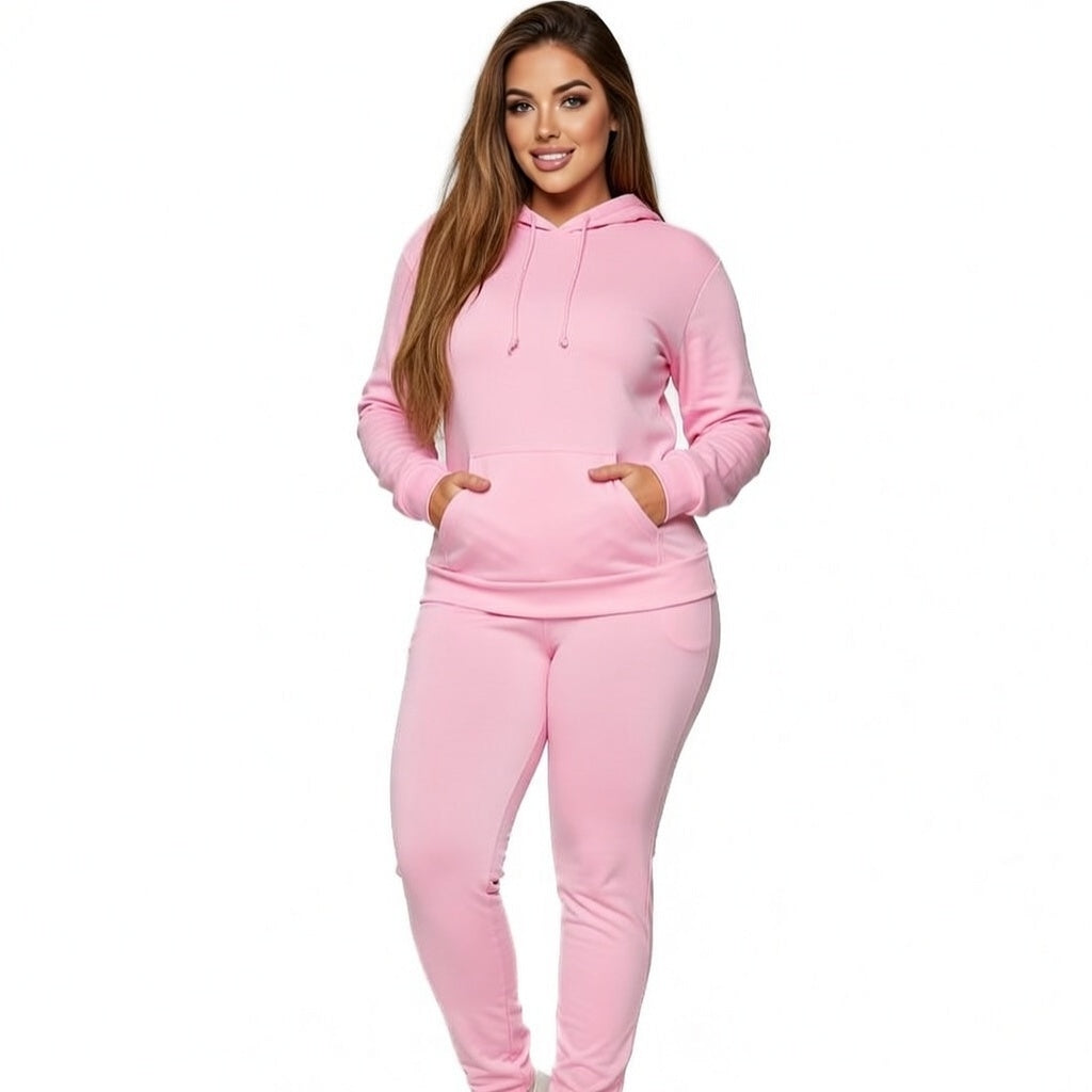 Women’s Round-Neck Hoodie Tracksuit Two-Piece Sweatpant Set