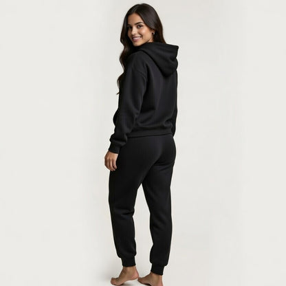 Women’s Round-Neck Hoodie Tracksuit Two-Piece Sweatpant Set